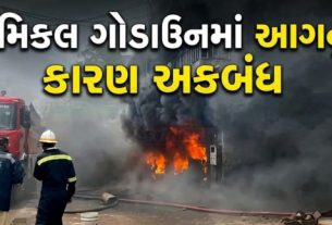 અમદાવાદ (Ahmedabad)ના નારોલ-ઈસનપુર રોડ પર આવેલા બાલાજી એસ્ટેટમાં શનિવારે બપોરે એક કેમિકલ ગોડાઉન (Chemical Godown)માં અચાનક ભીષણ આગ (Fire)લાગતા સમગ્ર વિસ્તારમાં અફરાતફરીનો માહોલ સર્જાયો હતો