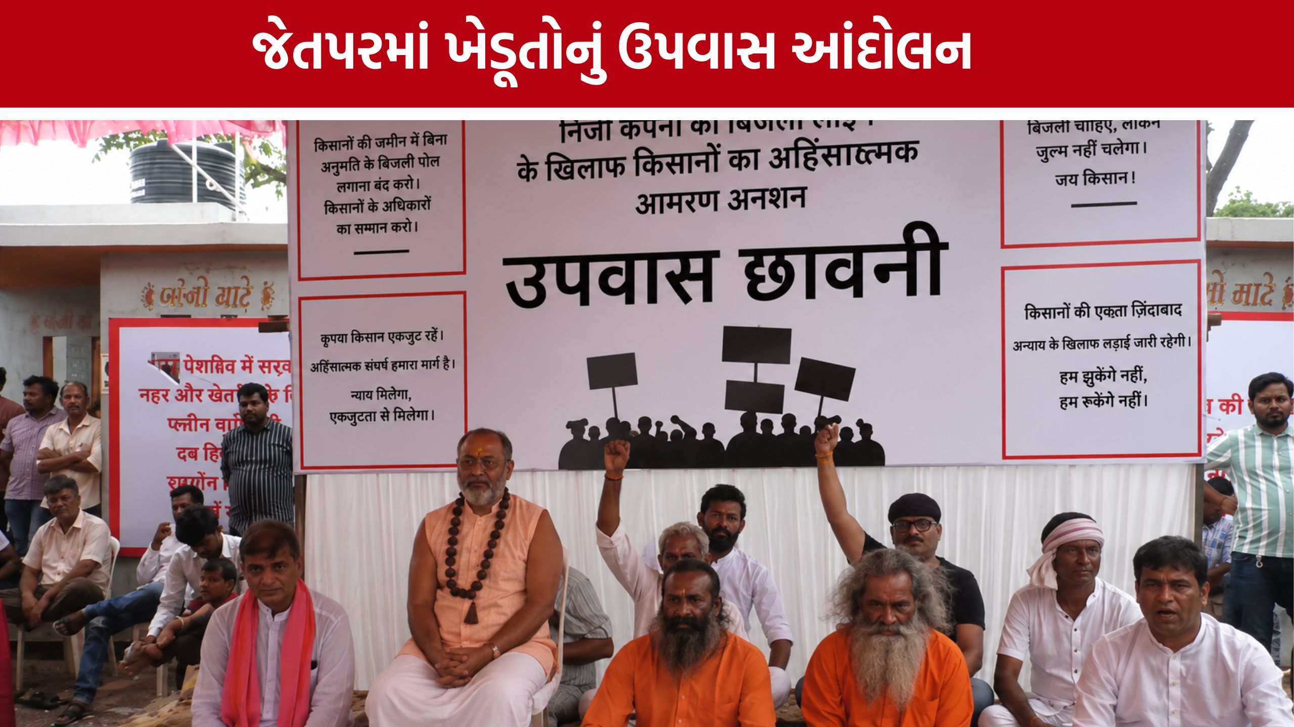 Jetpar Farmers Protest: ખાનગી વીજ કંપની સામે ખેડૂતોની આરપારની લડાઈ, આંદોલનમાં અમૃતિયા પરિવારની