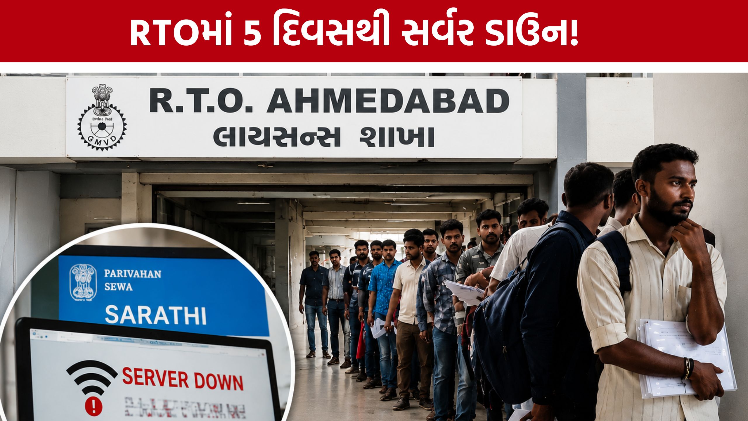 Sarathi Portal Down:સર્વર ડાઉન છેના જવાબથી અરજદારો કંટાળ્યા