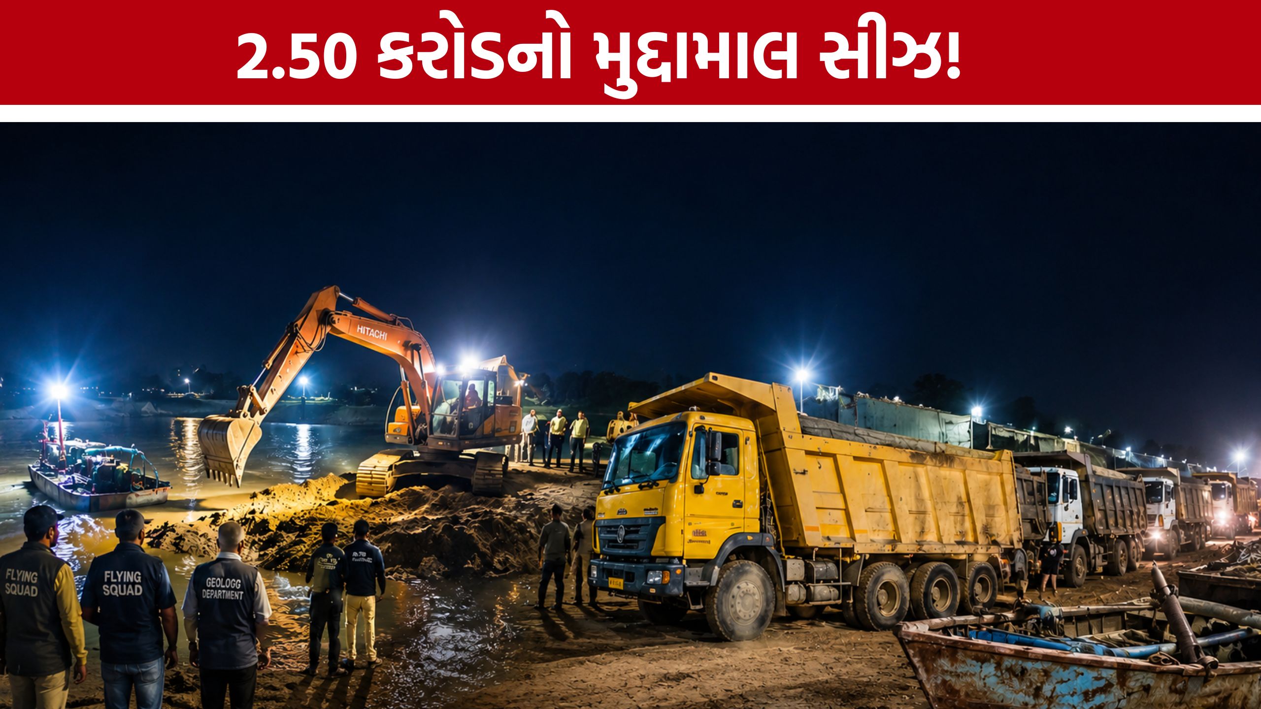 Illegal Sand Mining :મધરાતે ત્રાટક્યું તંત્ર! સુલવાડામાં 9 ડમ્પર, હિટાચી અને નાવડી જપ્ત