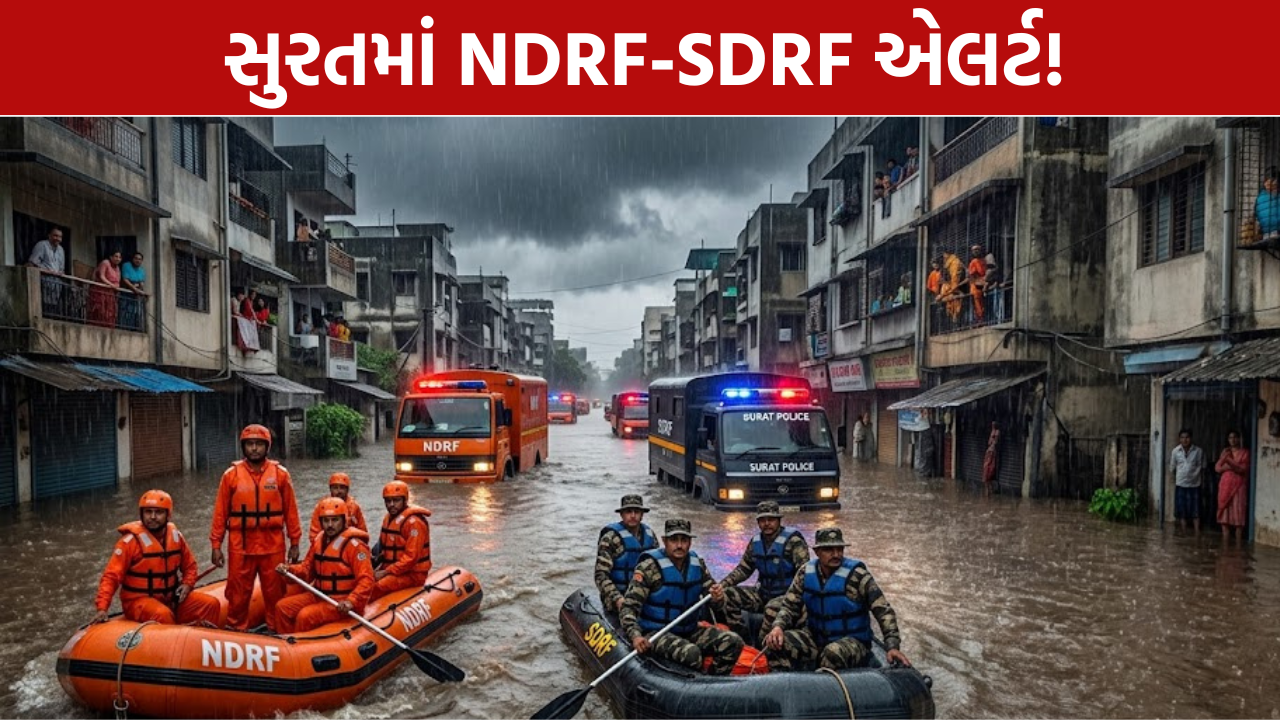 Surat Flood Alert: 5 બચાવ ટીમો મેદાને