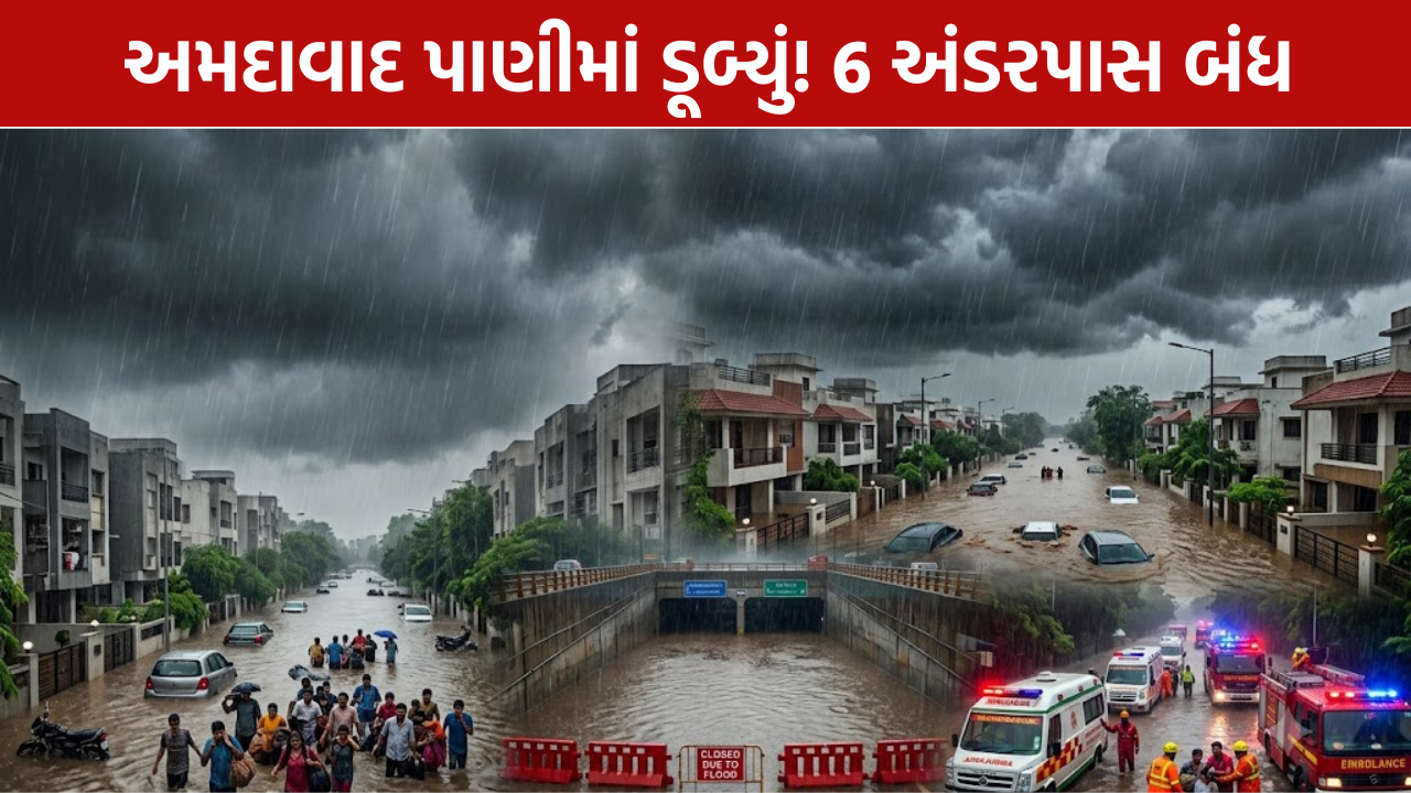 Ahmedabad Heavy Rain: અંડરપાસ બંધ, શહેર ઠપ