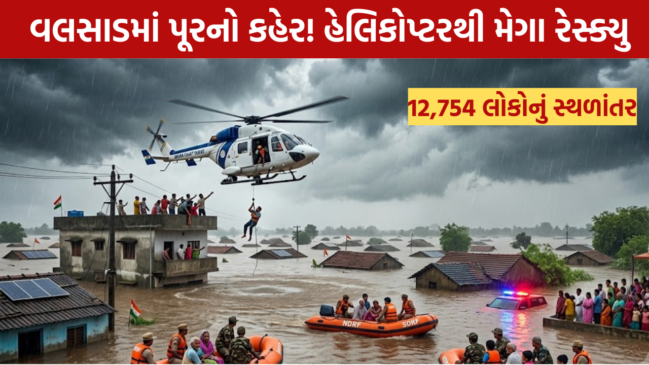 Valsad Flood: હેલિકોપ્ટરથી મેગા રેસ્ક્યુ