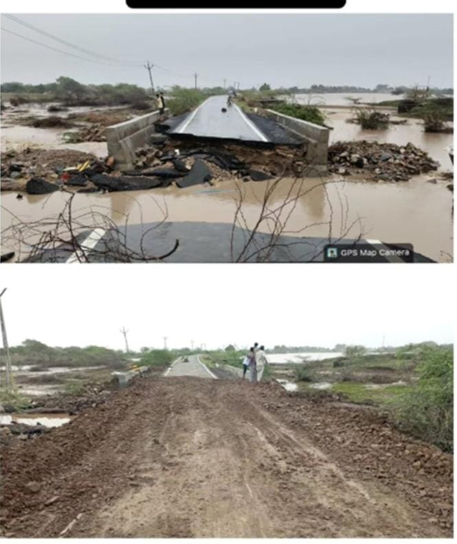 Road Restoration: 48 કલાકમાં 94% રસ્તાઓ શરૂ