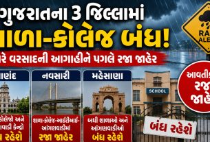 Gujarat Rain Holiday: વરસાદી એલર્ટ વચ્ચે ત્રણ જિલ્લામાં શૈક્ષણિક સંસ્થાઓ બંધ, વિદ્યાર્થીઓની સુરક્ષા પ્રથમ