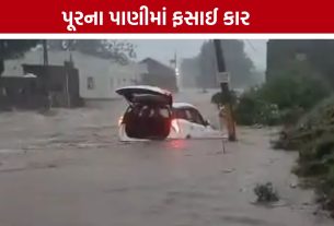 Car Rescue: કાલાવડમાં ભારે વરસાદનો કહેર, નાળામાં ફસાયેલી કારનું ગ્રામજનોએ કર્યું રેસ્ક્યૂ