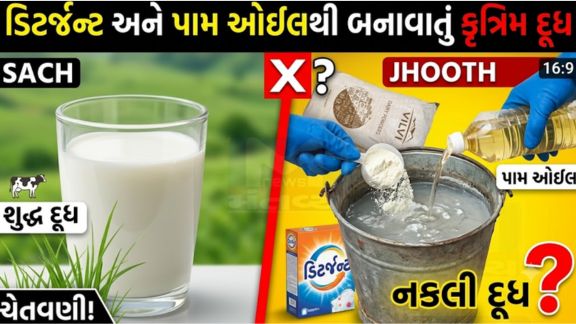 મહારાષ્ટ્ર (Maharashtra) રાજ્યના ધારાશિવ જિલ્લાના ભૂમ તાલુકામાં દૂધ ભેળસેળનું (Milk Adulteration)મોટું કૌભાંડ સામે આવ્યું છે