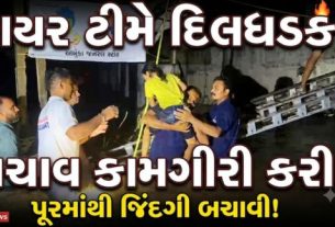 અમરેલી જિલ્લામાં ભારે વરસાદ અને પૂરની સ્થિતિ વચ્ચે મીઠાપુર ડુંગરી વિસ્તારમાં ફસાયેલા 46 લોકોનું સફળતાપૂર્વક રેસ્ક્યુ (Rescue)કરવામાં આવ્યું છે