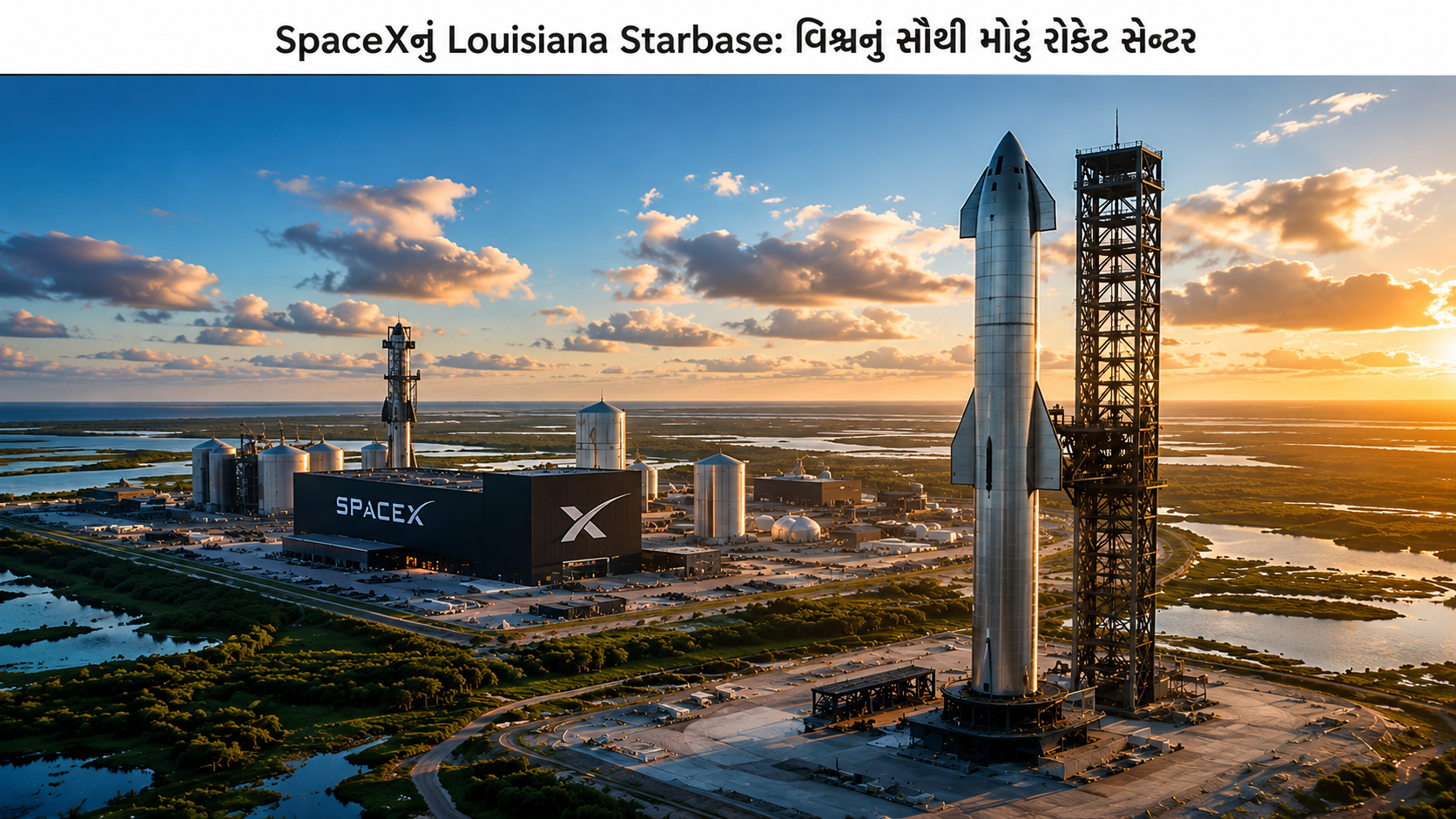 SpaceX Starbase Louisianaનું મેગા સ્પેસપોર્ટ
