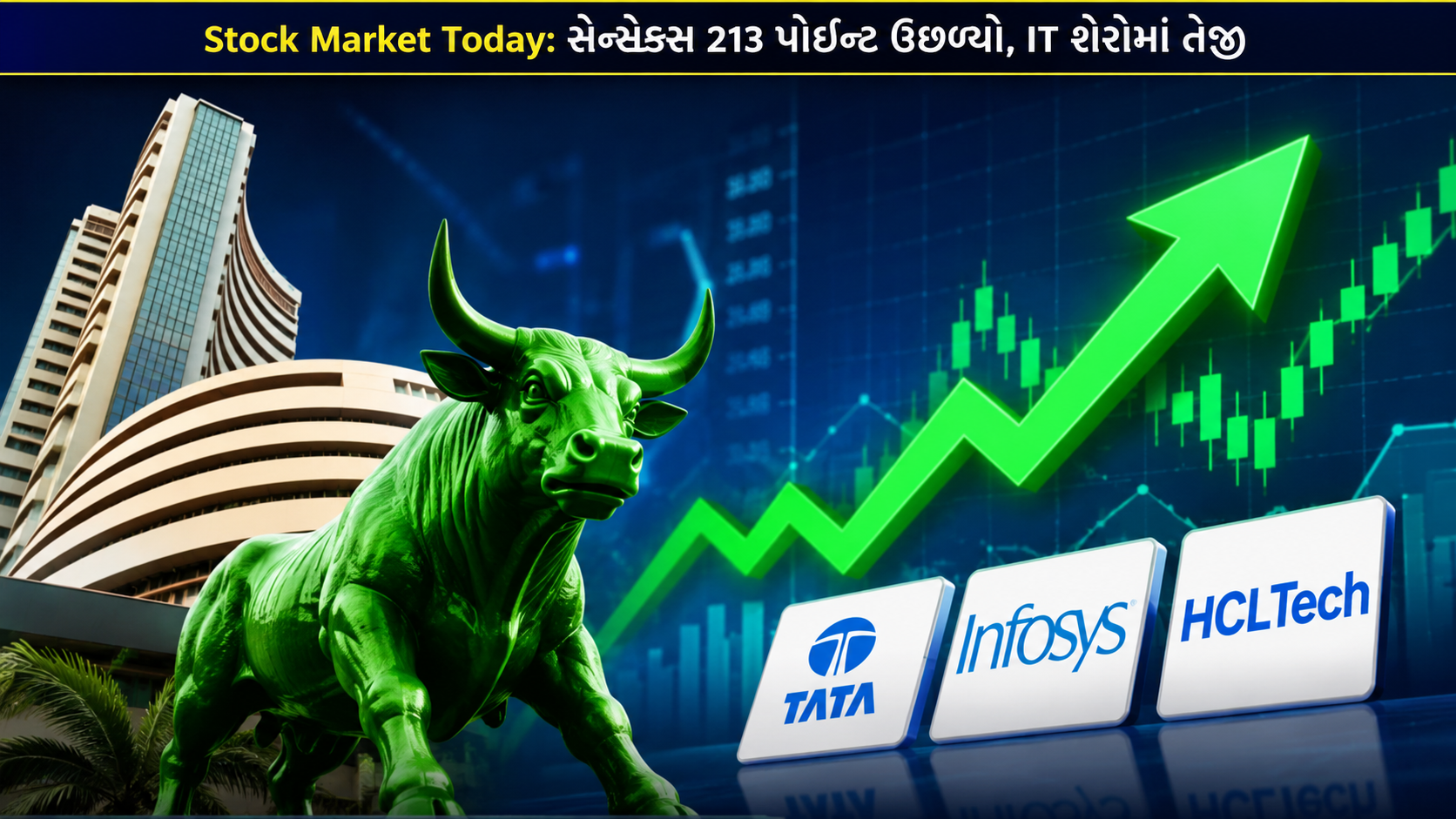 Stock Market Today: સેન્સેક્સ 213 પોઈન્ટ ઉછળ્યો