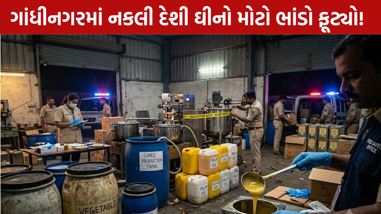 Fake Ghee Factory Chhatral રૂ.1.67 કરોડનું પામ ઓઈલ જપ્ત