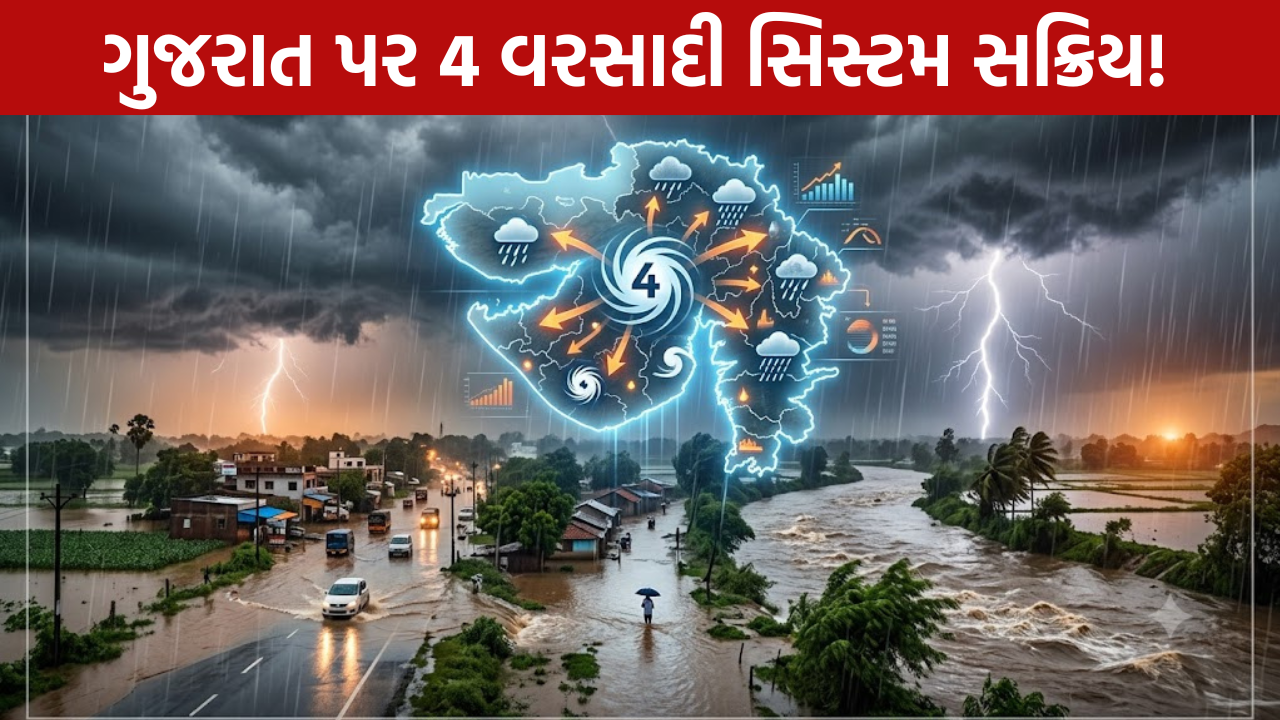 Rain Forecast: ગુજરાતમાં 4 વરસાદી સિસ્ટમ સક્રિય