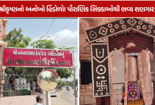 Krishna Hindola Darshan: હિંમતનગરમાં શ્રીકૃષ્ણનો UNIQUE હિંડોળો! 500+ પૌરાણિક સિક્કાઓથી ભવ્ય શણગાર