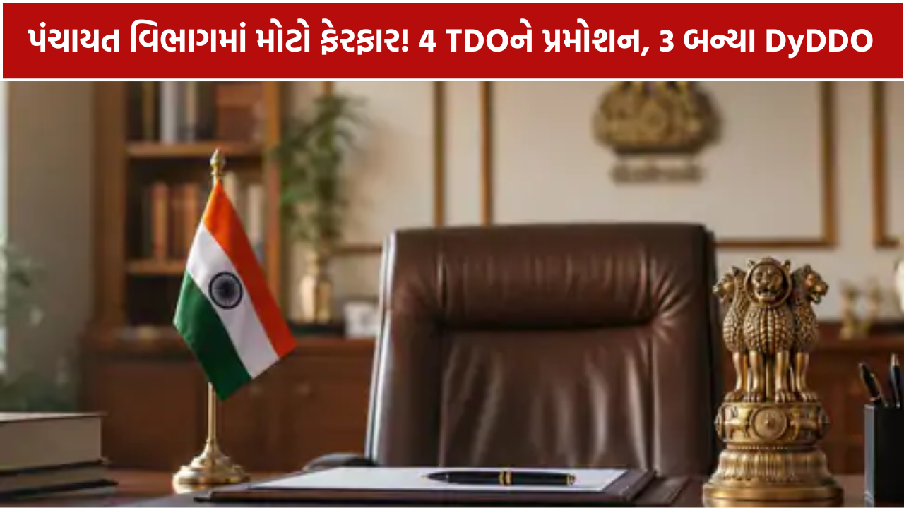 TDO Promotion Gujarat: 4 તાલુકા વિકાસ અધિકારીઓને પ્રમોશન