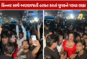 Dashama Visarjan Controversy: કિન્નરનો હાથ ખેંચતાં યુવકને મળ્યો જાહેરમાં મેથીપાક