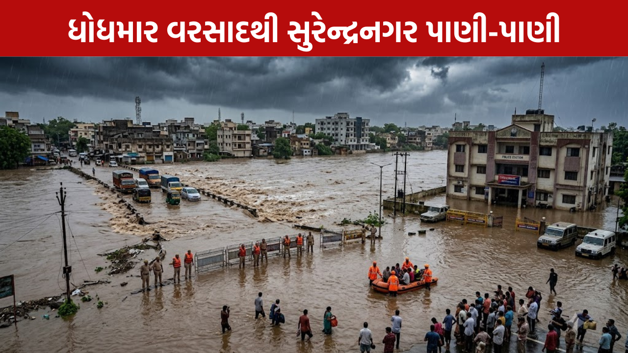 Surendranagar Flood: વરસાદથી પાણી પાણી