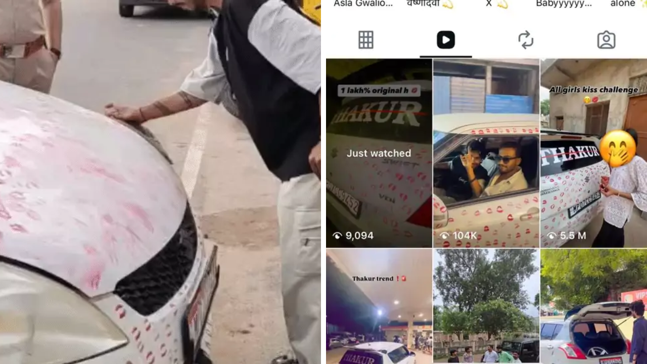 Kissing Car Viral Video:  55 લાખ વ્યૂઝ બાદ પોલીસની કાર્યવાહી