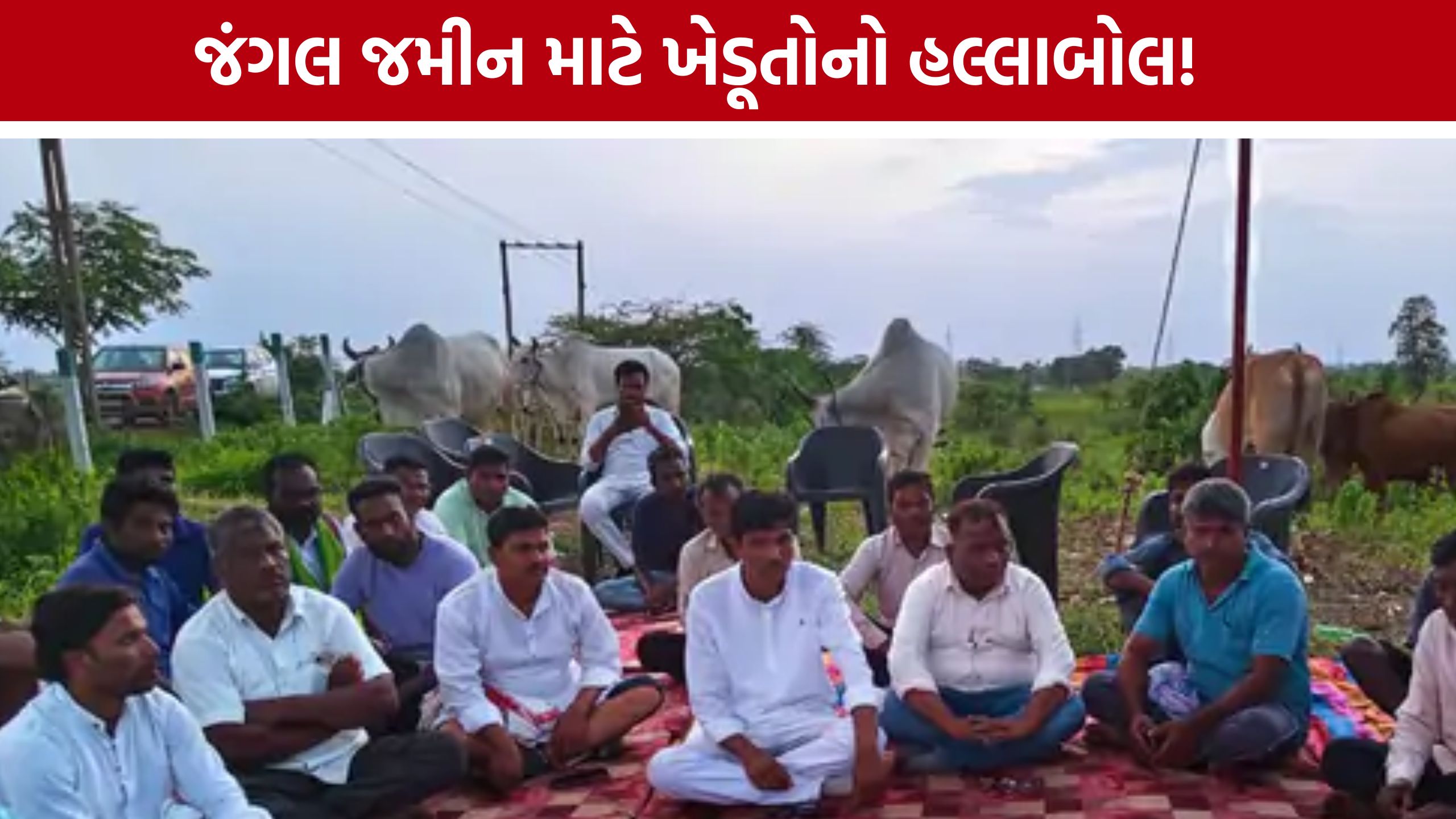 Sagbara Farmers Protest: આદિવાસી ખેડૂતોના હક્ક માટે સાગબારામાં ધરણાંનો ત્રીજો દિવસ, સરકાર સમક્ષ રજૂઆત