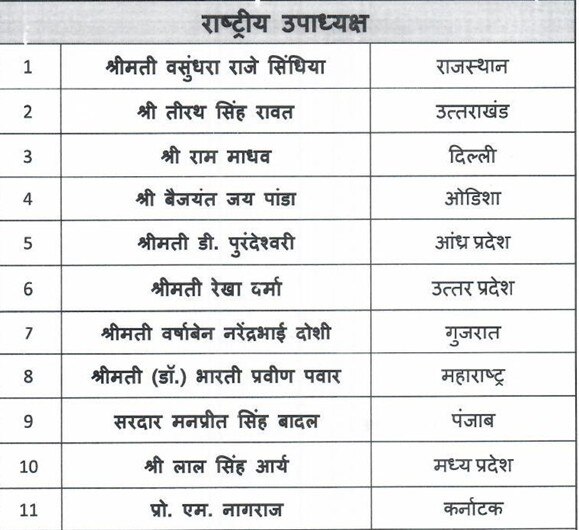 Nitin Nabin BJP Team: ભાજપના રાષ્ટ્રીય અધ્યક્ષ નીતિન નવીનની નવી ટીમની જાહેરાત