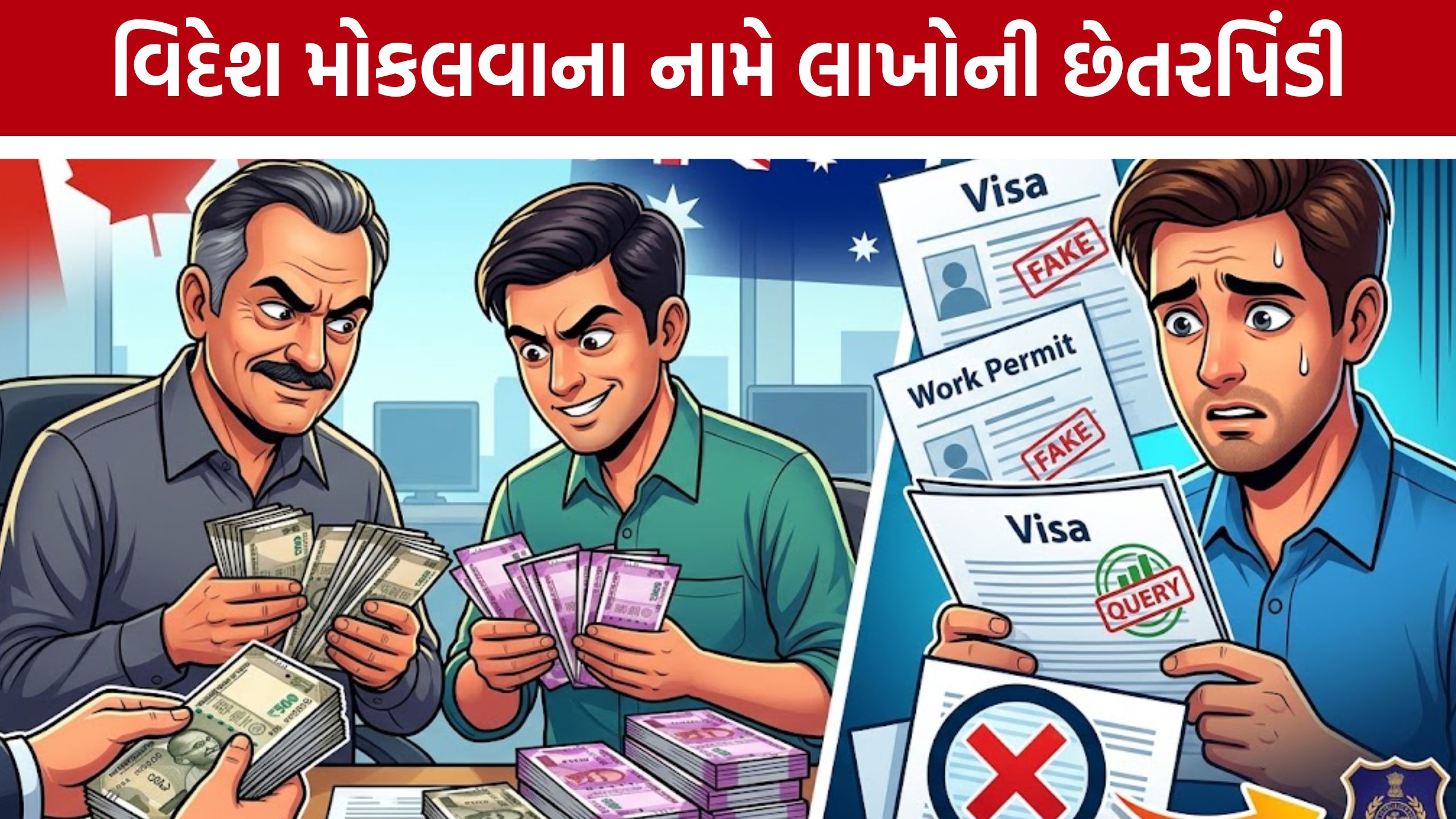 Canada Australia Visa Fraud: વિઝા અપાવવાના નામે લાખોની વસૂલી, બોગસ એર ટિકિટ આપ્યાનો આક્ષેપ