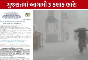 Gujarat Weather Alert, ભારે વરસાદ અને પવનને લઈને ચેતવણી