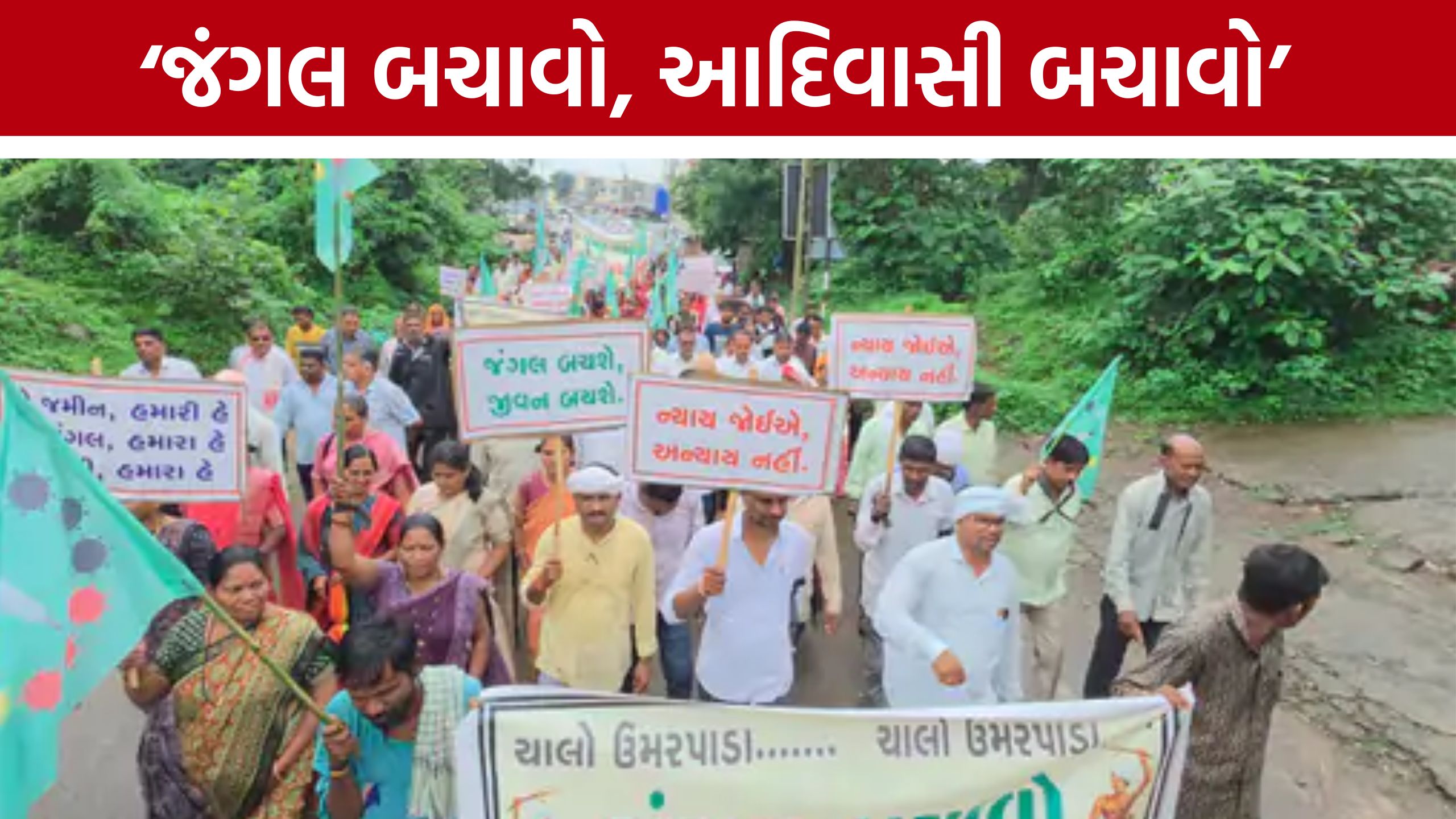 Umarpada Forest Land પર દબાણનો આક્ષેપ, 2 હજાર આદિવાસીઓ રસ્તા પર ઉતર્યા