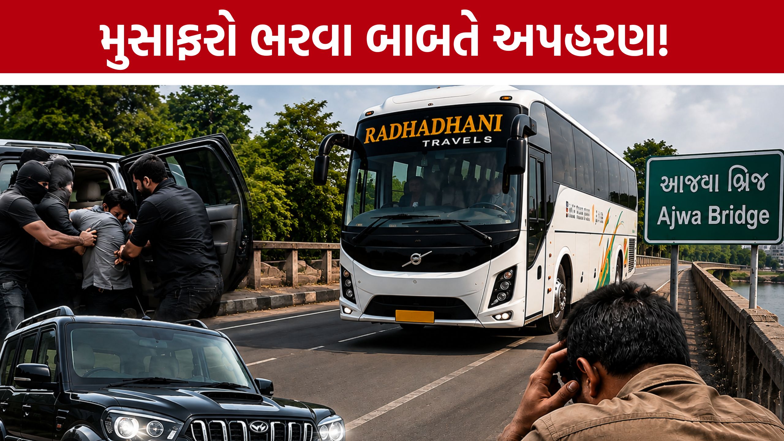 Vadodara Bus Driver Kidnapping: આજવા બ્રિજ પાસે બસ ડ્રાઇવરનું અપહરણ, ટ્રાવેલ્સ સંચાલકો સામે ફરિયાદ