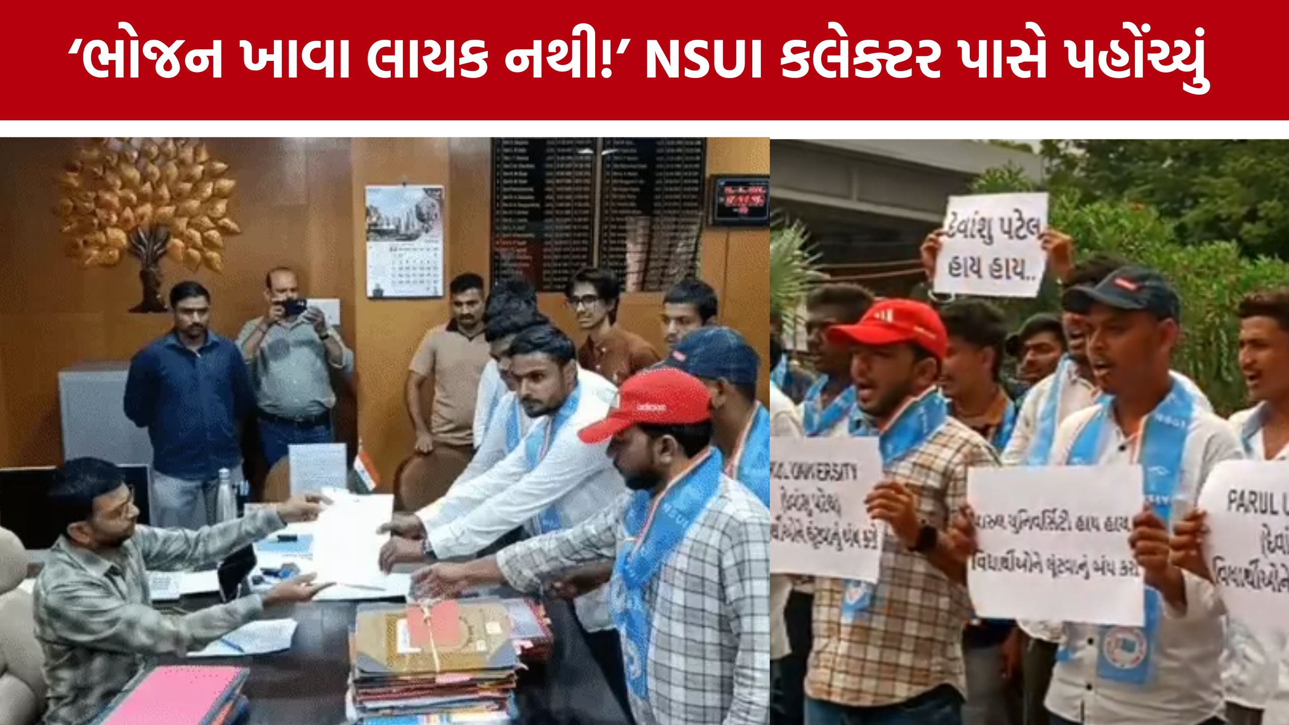 Student Protest: હોસ્ટેલના ભોજન-પાણીની ગુણવત્તા પર સવાલ: વિદ્યાર્થીઓની ફરિયાદ બાદ NSUI મેદાને