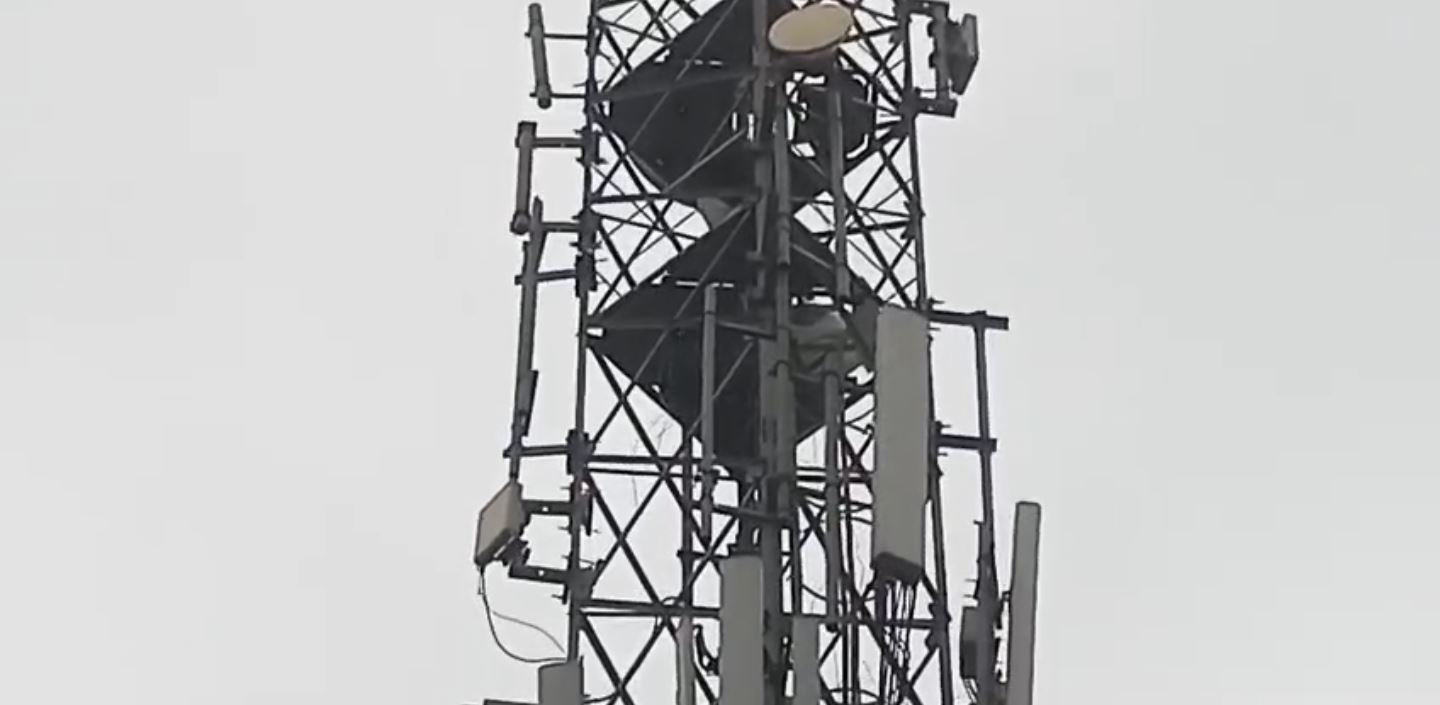 Lightning Strike: મોબાઇલ ટાવર પર વીજળી ત્રાટકી