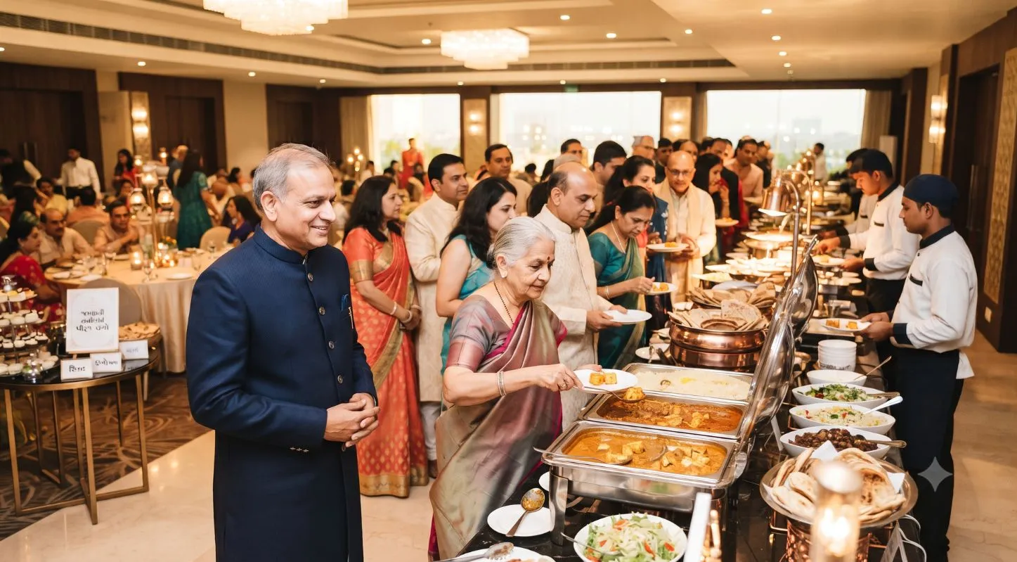 જમણની લાઈનમાં ધીરજ રાખો
