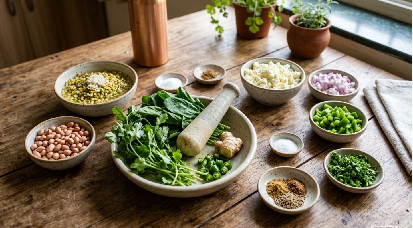 Hariyali Paneer Cheela Ingredients