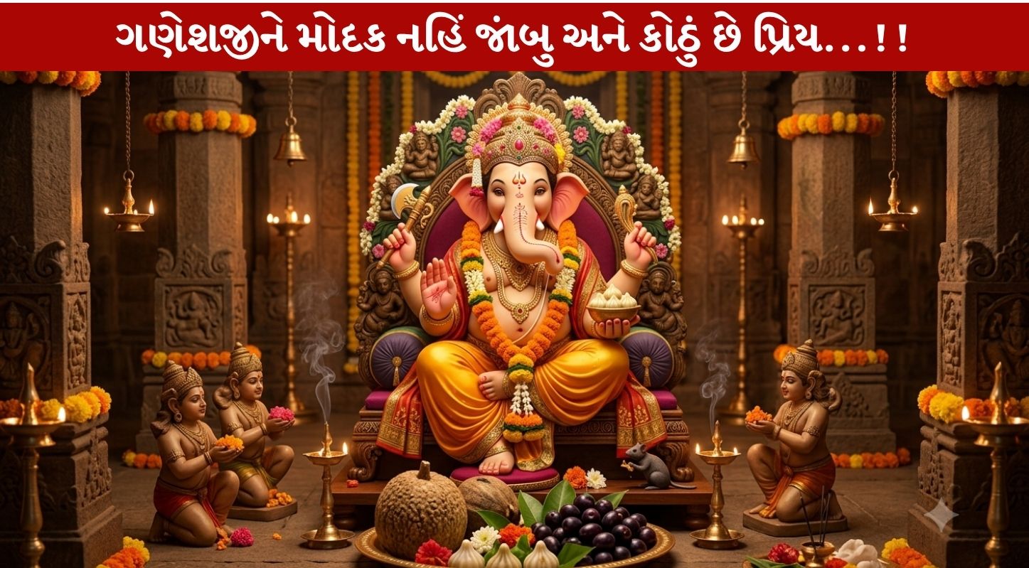 ગણેશજીની આરાધનામાં સ્વાસ્થ્યનો મંત્ર…એમને મોદક જ નહિં પરંતુ જાંબુ અને કોઠું પણ પ્રિય છે..!!