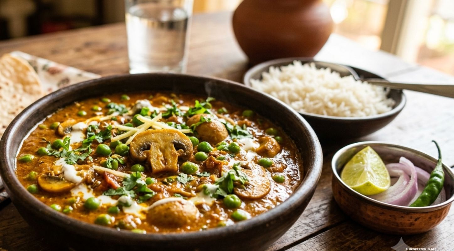 Mushroom Mutter Masala