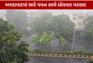 Ahmedabad Rain: અમદાવાદમાં ભારે પવન સાથે ધોધમાર વરસાદ