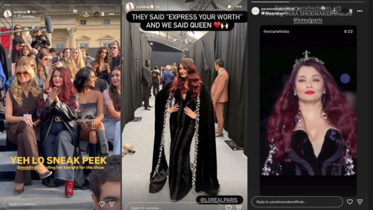 Aishwarya Rai Paris Fashion Week Look: ક્રાઉન-બ્લેક ગાઉનમાં ઐશ્વર્યાનો શાહી અંદાજ