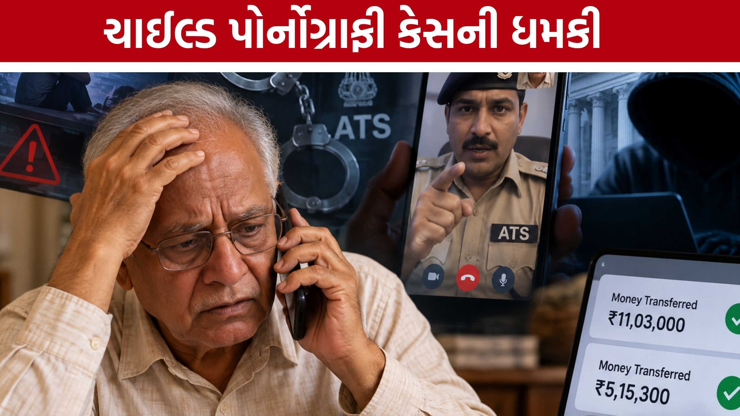 Digital Arrest: પોલીસ અને ATS અધિકારી બની વૃદ્ધ પાસેથી ₹16.18 લાખ પડાવ્યા