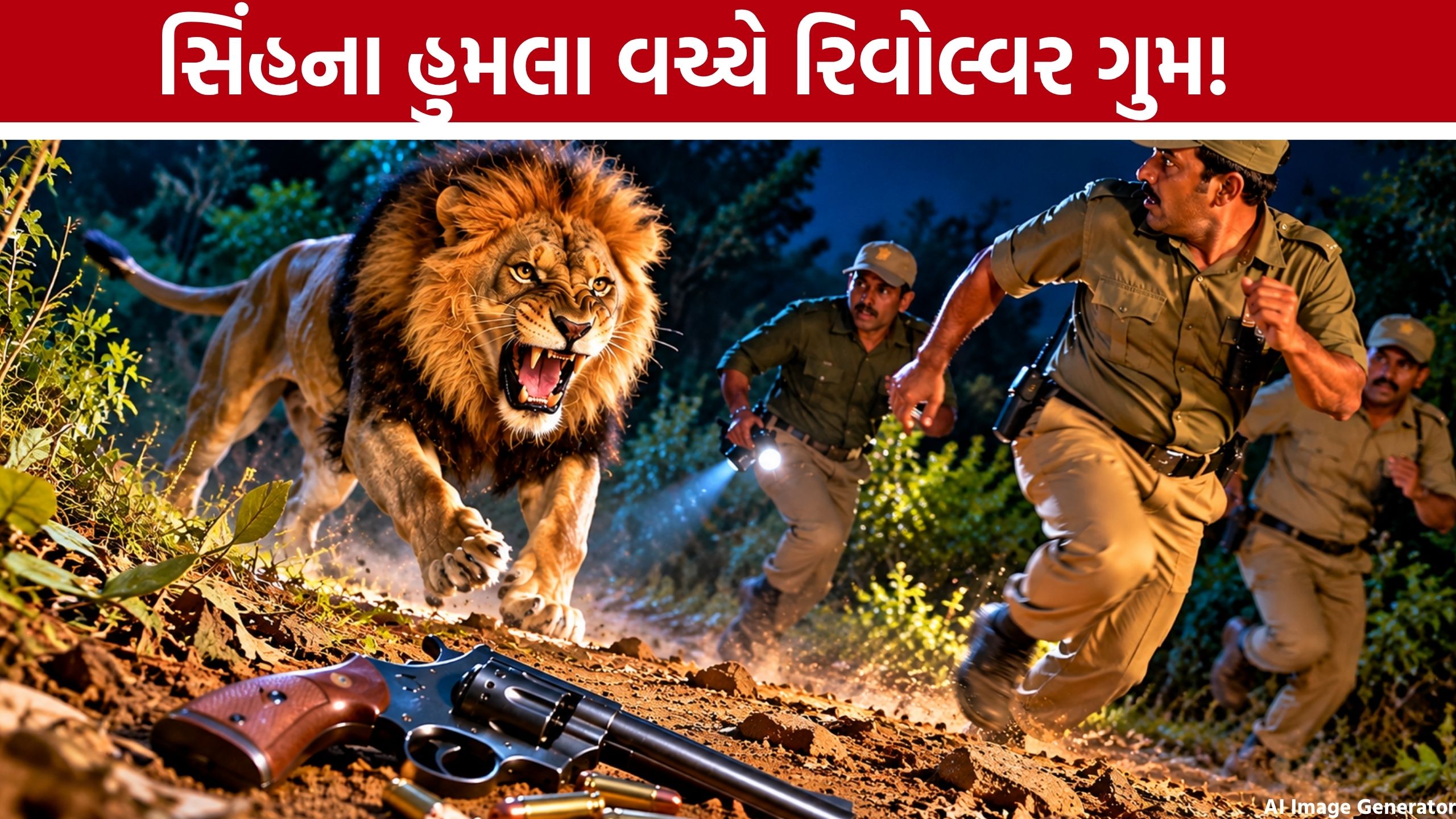 Rajula Lion Attack વચ્ચે હથિયાર ગુમ થતાં ચકચાર, રિવોલ્વર સાથે 6 કારતૂસની શોધખોળ