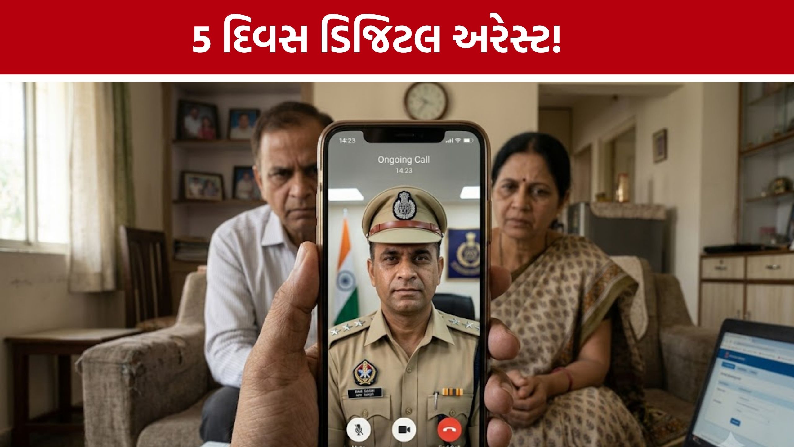Surat Digital Arrest; ‘તમારા નામે મની લોન્ડરિંગ થયું છે’ કહી દંપતીને ડિજિટલ અરેસ્ટ, શેર વેચાવી લાખો પડાવ્યા