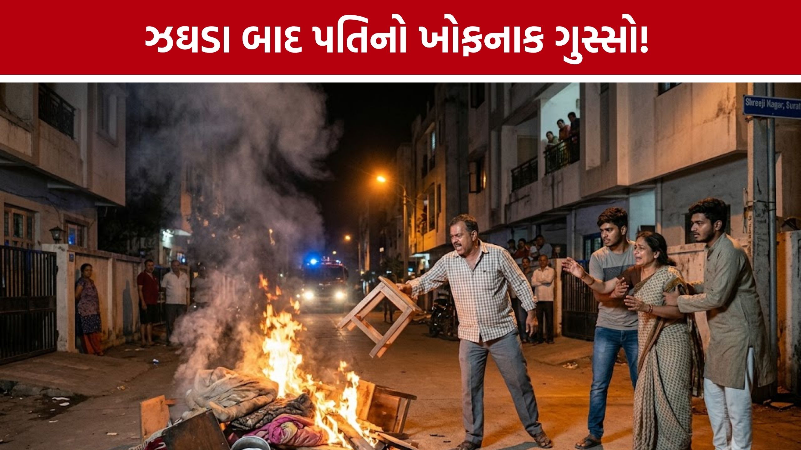 Surat Family Dispute: પત્ની-પુત્રો સાથે ઝઘડા બાદ પતિએ ઘરવખરી સળગાવી