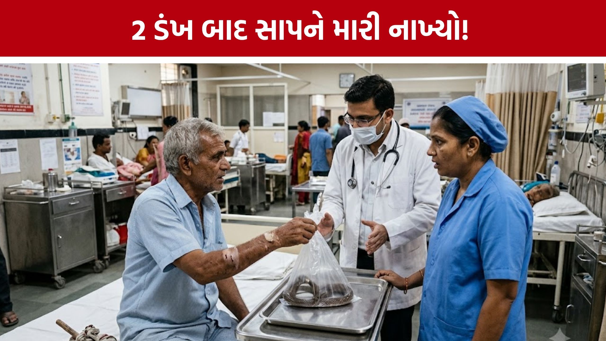 Surat Snake Bite: સાપે ડંખ માર્યો તો ગભરાયો નહીં, પહેલા સાપને માર્યો અને પછી 108થી હોસ્પિટલ પહોંચ્યો
