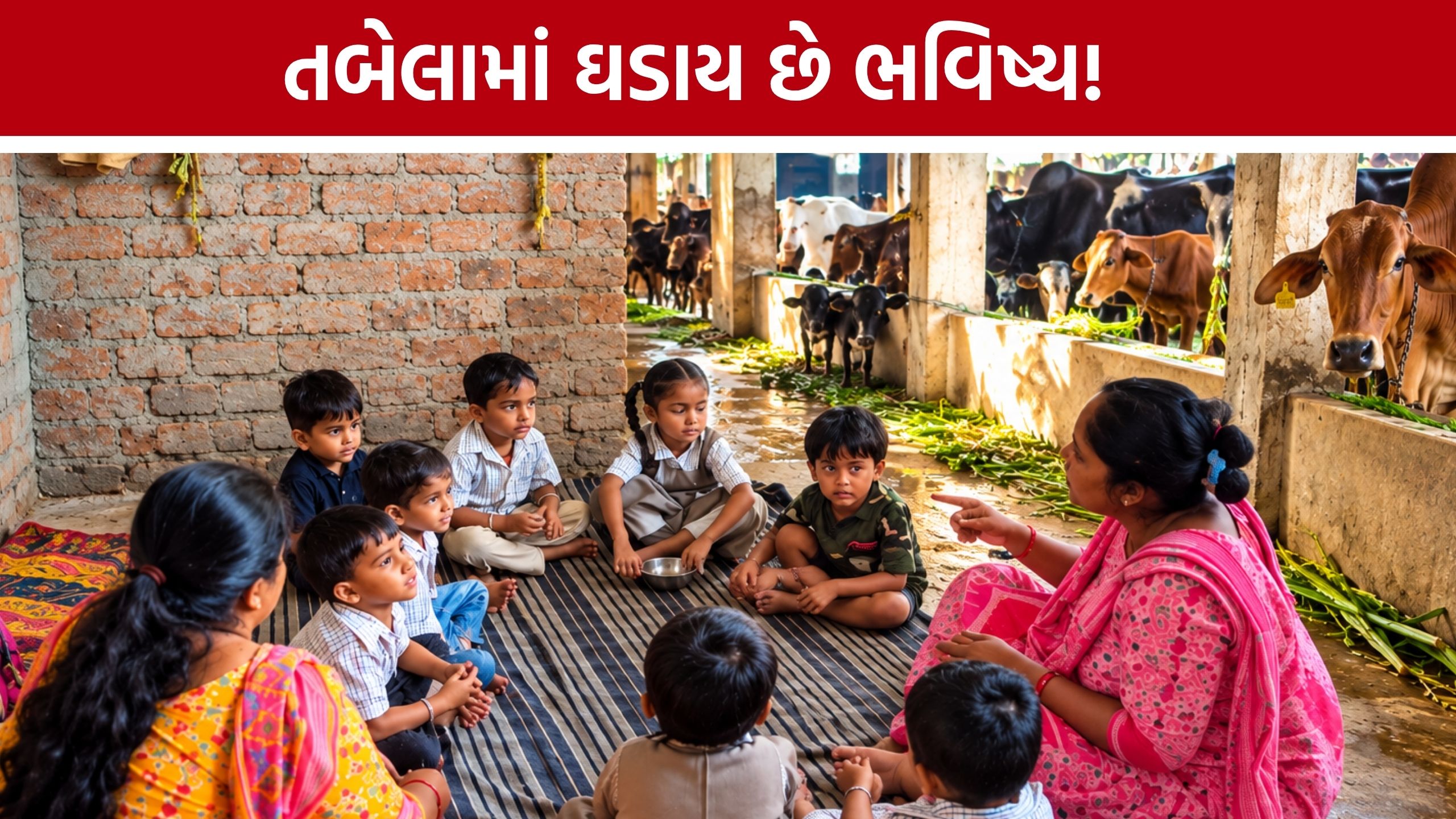 Tapi Anganwadi: ક્યાં ભણે ગુજરાતના ભૂલકાં? તાપીમાં તબેલામાં ચાલી રહી છે આંગણવાડી