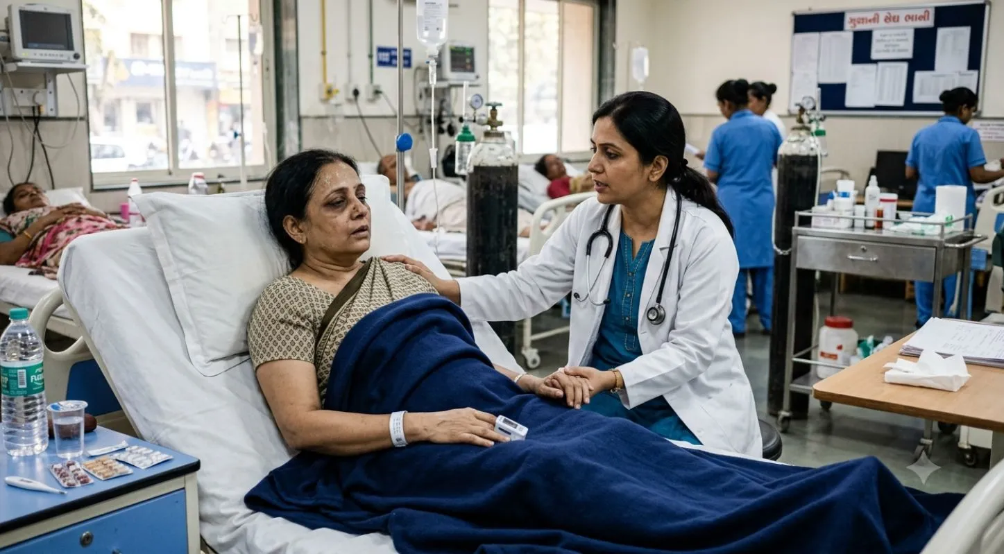 તાવના દર્દી અને ડૉક્ટર