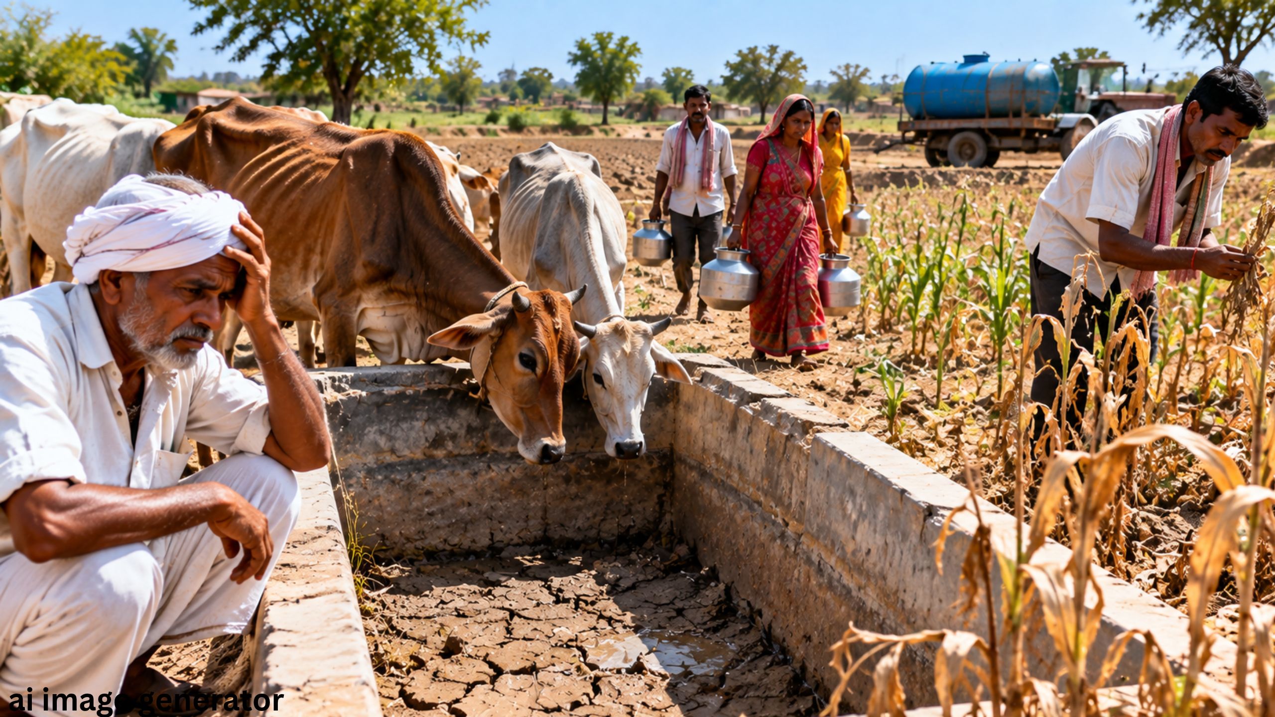 પાણીના સંકટથી ખેતી-પશુપાલન પર અસર