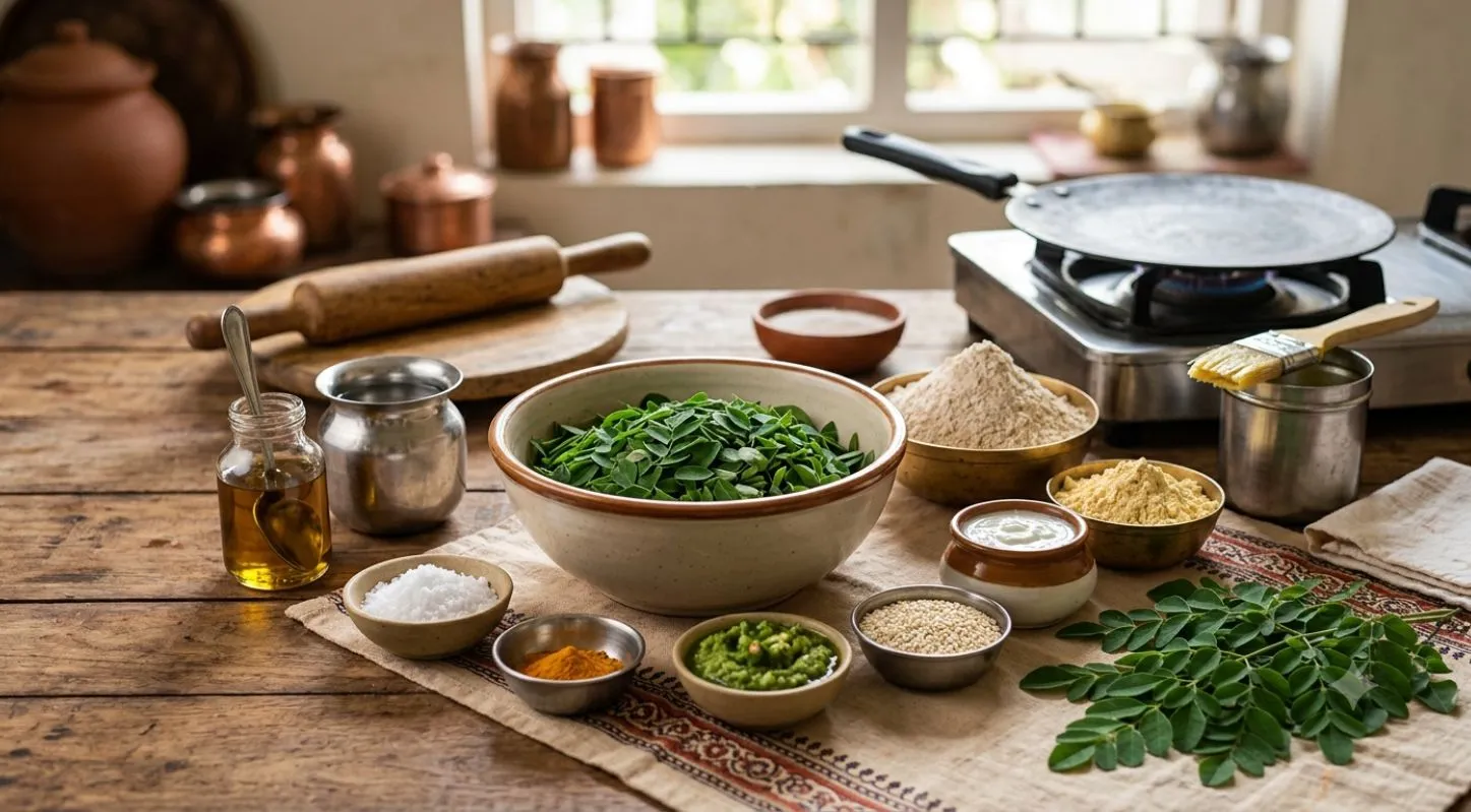 મોરિંગા પરોઠા બનાવવા માટેની સામગ્રી