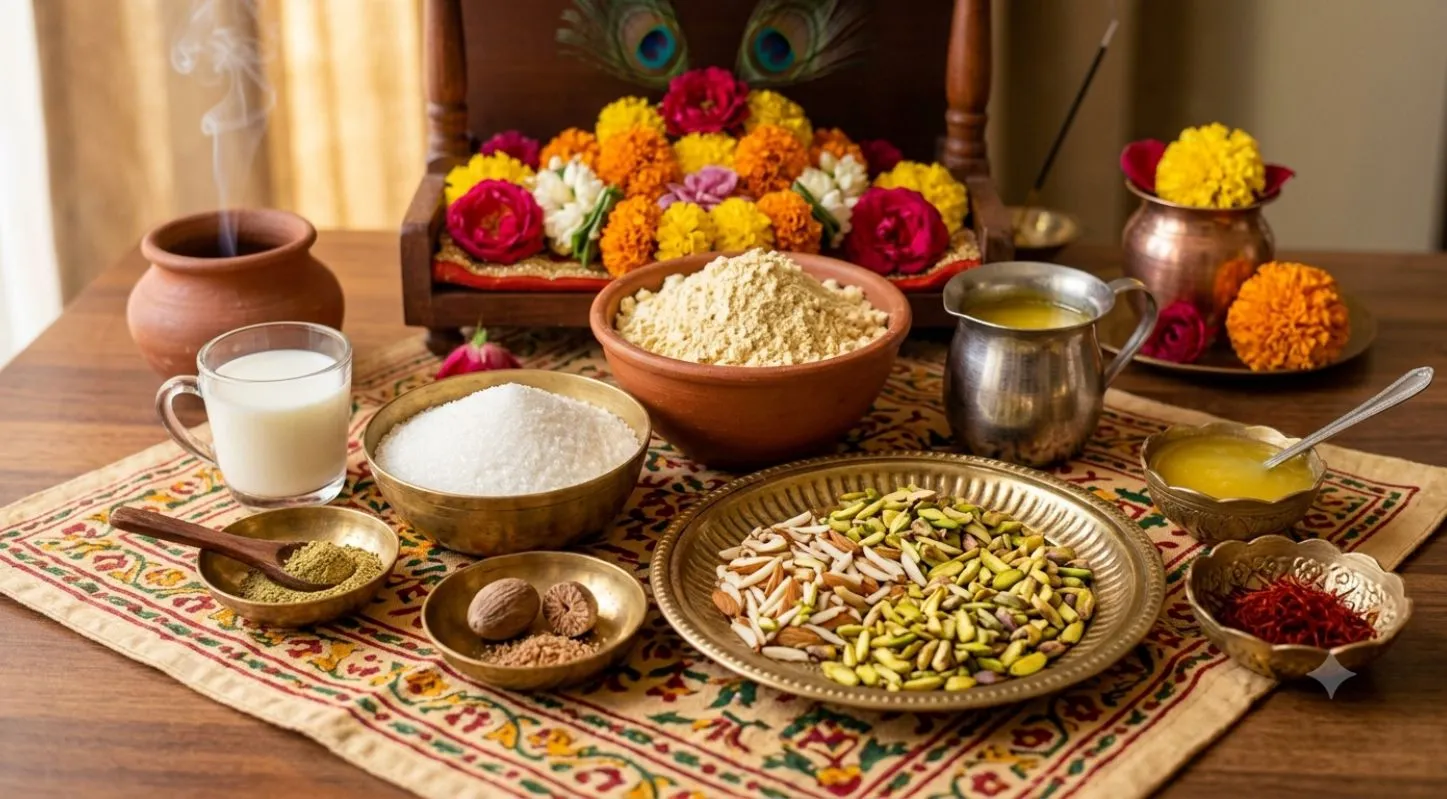 મોહનથાળ બનાવવા માટેની સામગ્રી