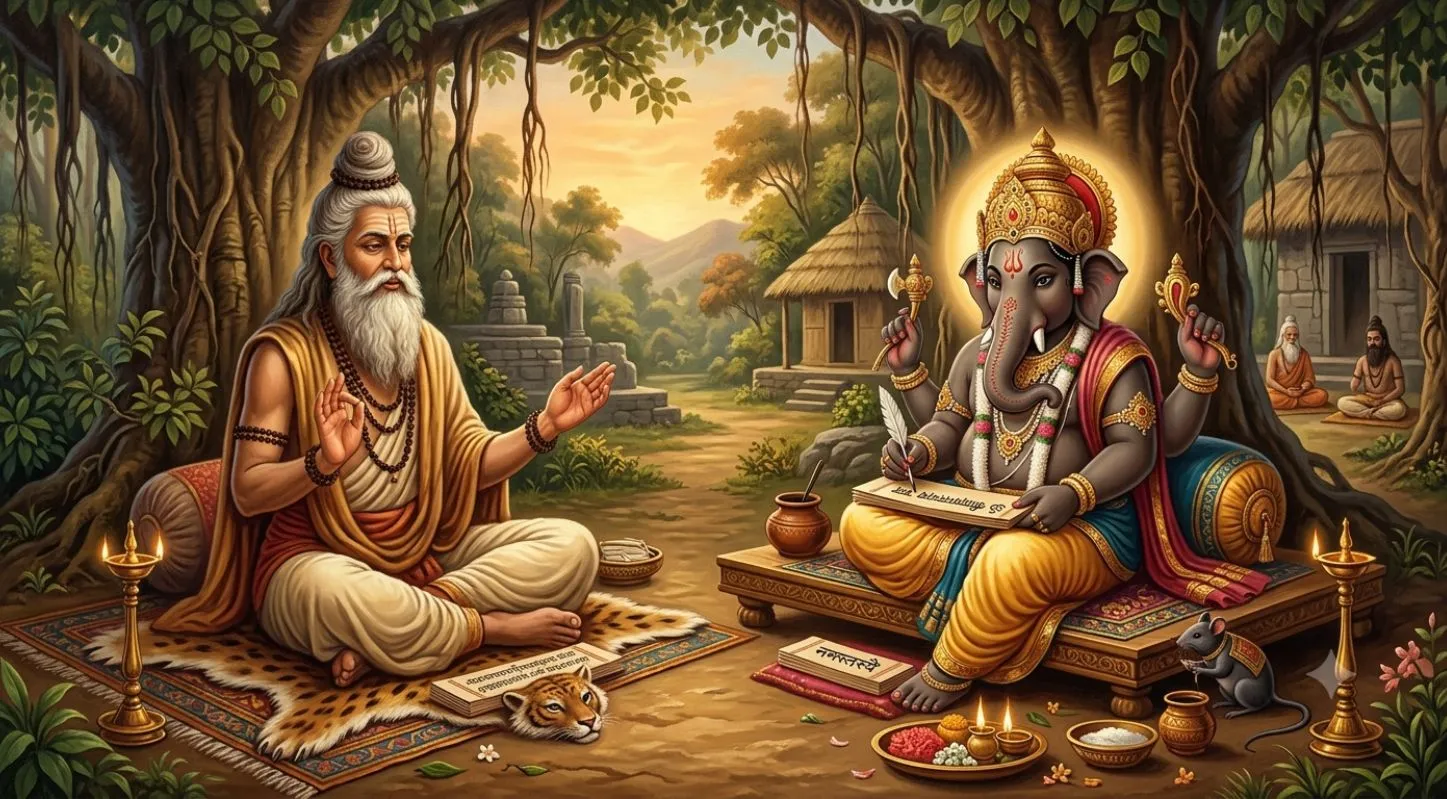 વેદવ્યાસે ગણેશજી પાસે સહાયતા માગી