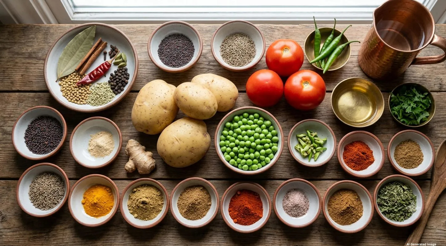 Aloo-Mutter recipe Ingredients