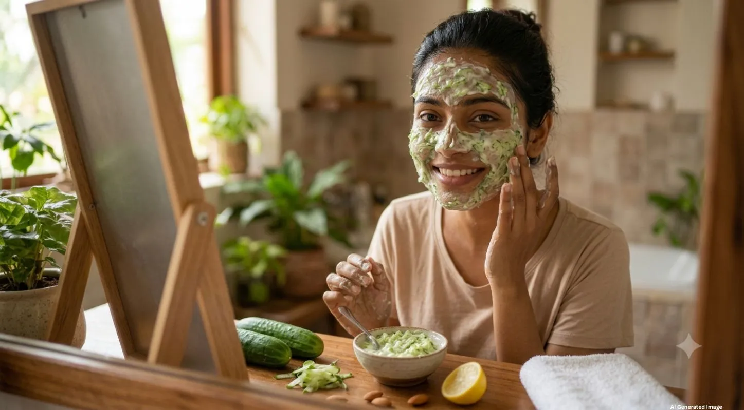 Curd and Cucumber Mask