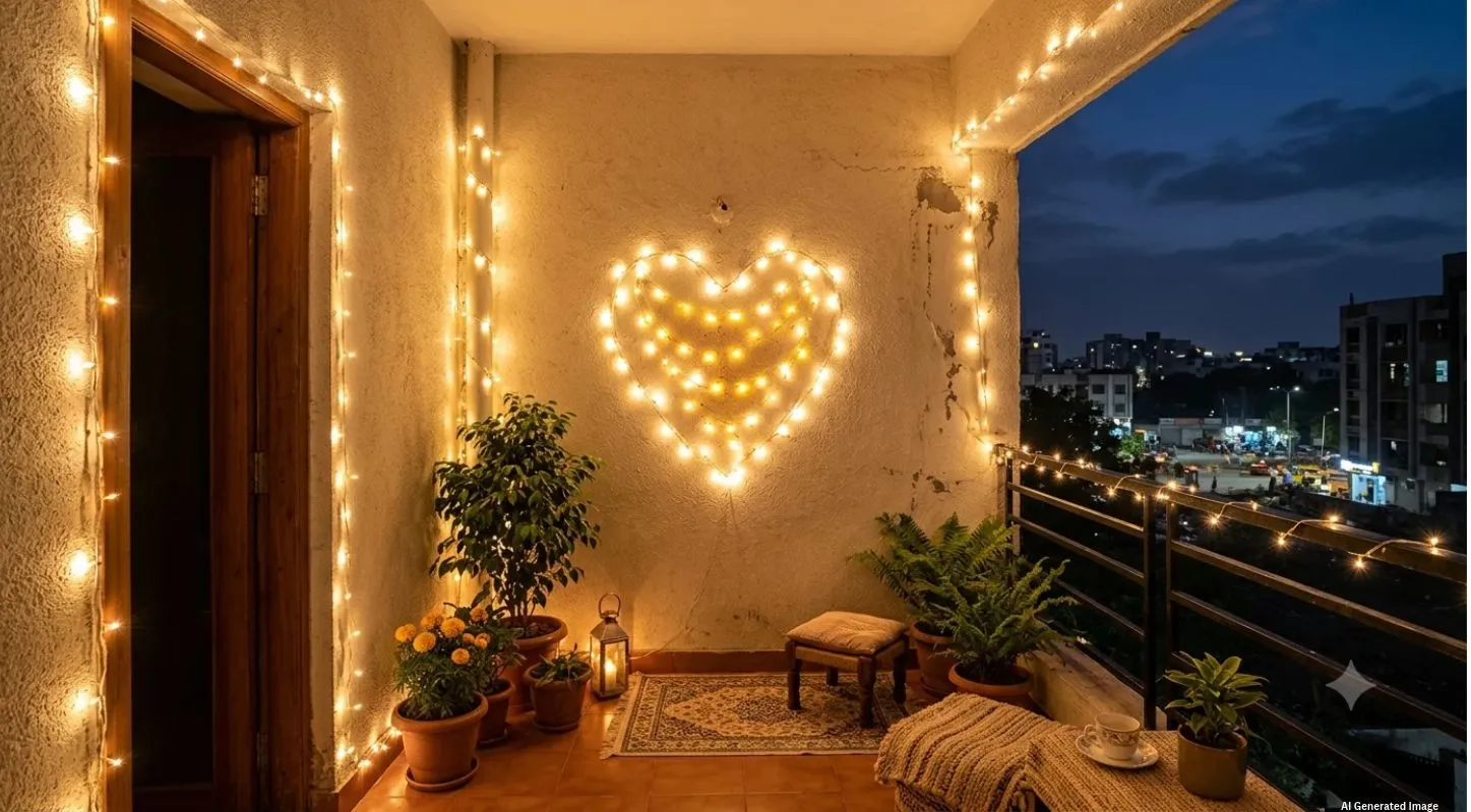 Diwali Lighting on Walls