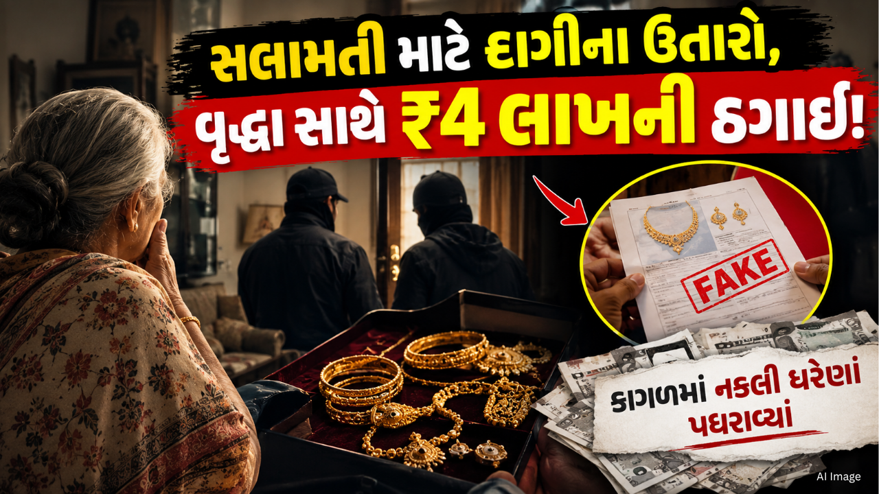Ahmedabad Gold Theft: અમદાવાદમાં વૃદ્ધાના ₹4 લાખના દાગીના પડાવ્યા, નકલી ઘરેણાં પધરાવ્યાં